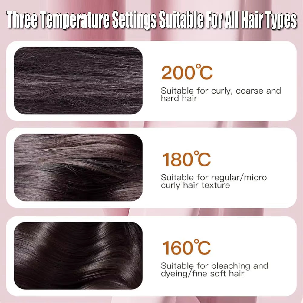 Mini Hair Straightener 3-Speed Temperature Control Rapid Heating & anti Scald Shell Lightweight and Portable for Travel